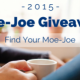 A person holding a cup of coffee with title - Moe Joe Giveaway