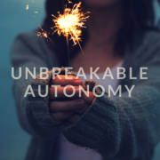 Kid holding a sparkler, title - Unbreakable Autonomy