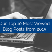 Laptop with hands typing on it and title - Our Top 10 Viewed Blog Posts from 2015