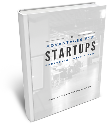 Book with 10 Advantages For Startups Partnering With A Peo on cover
