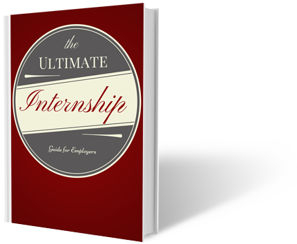 Image of a book with The Ultimate Internship Guide For Employers on cover.
