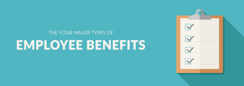 Featured image for The Four Major Types Of Employee Benefits with clip board.